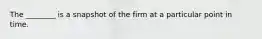 The ________ is a snapshot of the firm at a particular point in time.