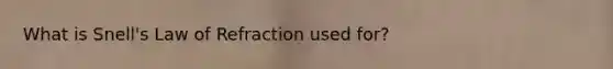 What is Snell's Law of Refraction used for?