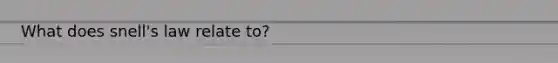 What does snell's law relate to?