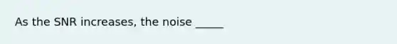 As the SNR increases, the noise _____