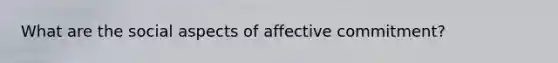 What are the social aspects of affective commitment?