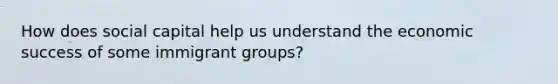 How does social capital help us understand the economic success of some immigrant groups?