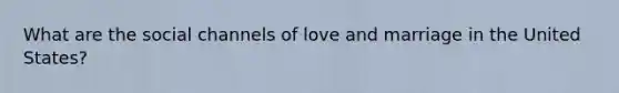 What are the social channels of love and marriage in the United States?