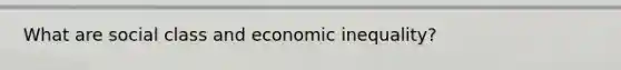 What are social class and economic inequality?