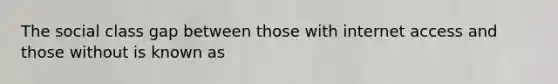 The social class gap between those with internet access and those without is known as