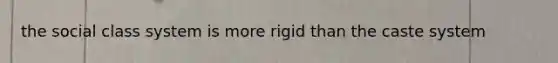 the social class system is more rigid than the caste system