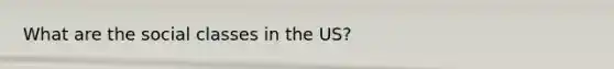 What are the social classes in the US?