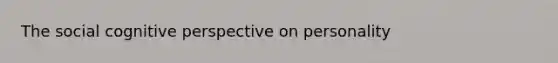 The social cognitive perspective on personality