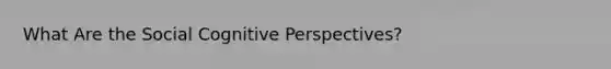 What Are the Social Cognitive Perspectives?