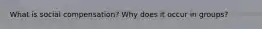 What is social compensation? Why does it occur in groups?