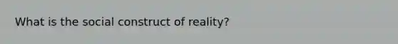 What is the social construct of reality?