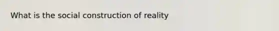 What is the social construction of reality