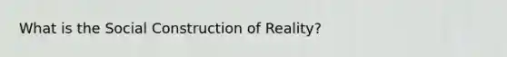 What is the Social Construction of Reality?