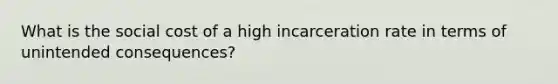 What is the social cost of a high incarceration rate in terms of unintended consequences?