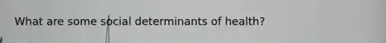 What are some social determinants of health?