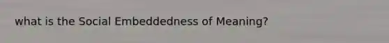 what is the Social Embeddedness of Meaning?