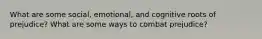 What are some social, emotional, and cognitive roots of prejudice? What are some ways to combat prejudice?