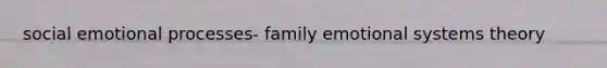 social emotional processes- family emotional systems theory