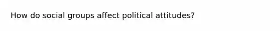 How do social groups affect political attitudes?