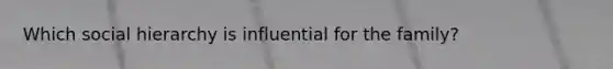 Which social hierarchy is influential for the family?