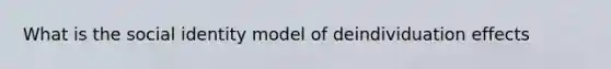 What is the social identity model of deindividuation effects