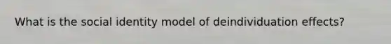 What is the social identity model of deindividuation effects?