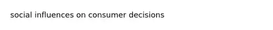 social influences on consumer decisions