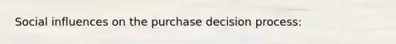 Social influences on the purchase decision process:
