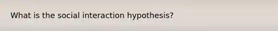 What is the social interaction hypothesis?