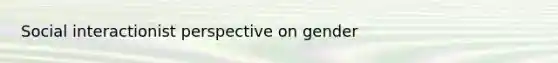 Social interactionist perspective on gender