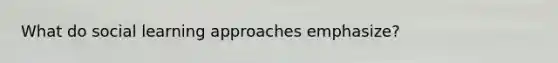 What do social learning approaches emphasize?