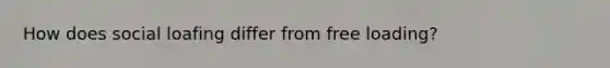 How does social loafing differ from free loading?