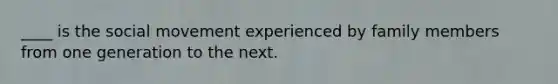 ____ is the social movement experienced by family members from one generation to the next.