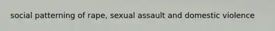 social patterning of rape, sexual assault and domestic violence