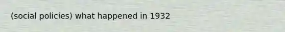 (social policies) what happened in 1932