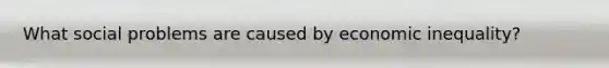 What social problems are caused by economic inequality?