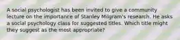 A social psychologist has been invited to give a community lecture on the importance of Stanley Milgram's research. He asks a social psychology class for suggested titles. Which title might they suggest as the most appropriate?