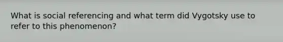 What is social referencing and what term did Vygotsky use to refer to this phenomenon?