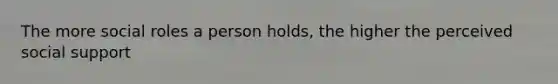 The more social roles a person holds, the higher the perceived social support