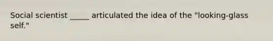 Social scientist _____ articulated the idea of the "looking-glass self."