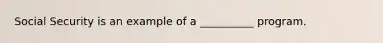 Social Security is an example of a __________ program.