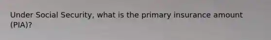 Under Social Security, what is the primary insurance amount (PIA)?