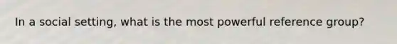 In a social setting, what is the most powerful reference group?