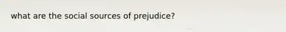 what are the social sources of prejudice?