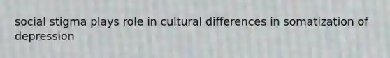 social stigma plays role in cultural differences in somatization of depression