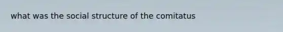 what was the social structure of the comitatus