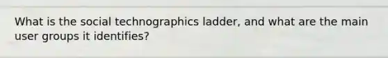 What is the social technographics ladder, and what are the main user groups it identifies?