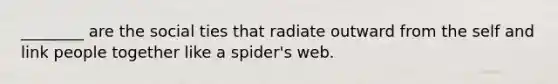 ________ are the social ties that radiate outward from the self and link people together like a spider's web.