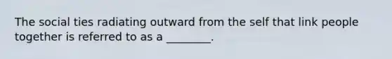 The social ties radiating outward from the self that link people together is referred to as a ________.