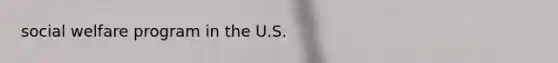 social welfare program in the U.S.